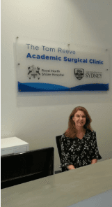 Nicola at the Tom Reeve Academic Surgical Clinic reception desk